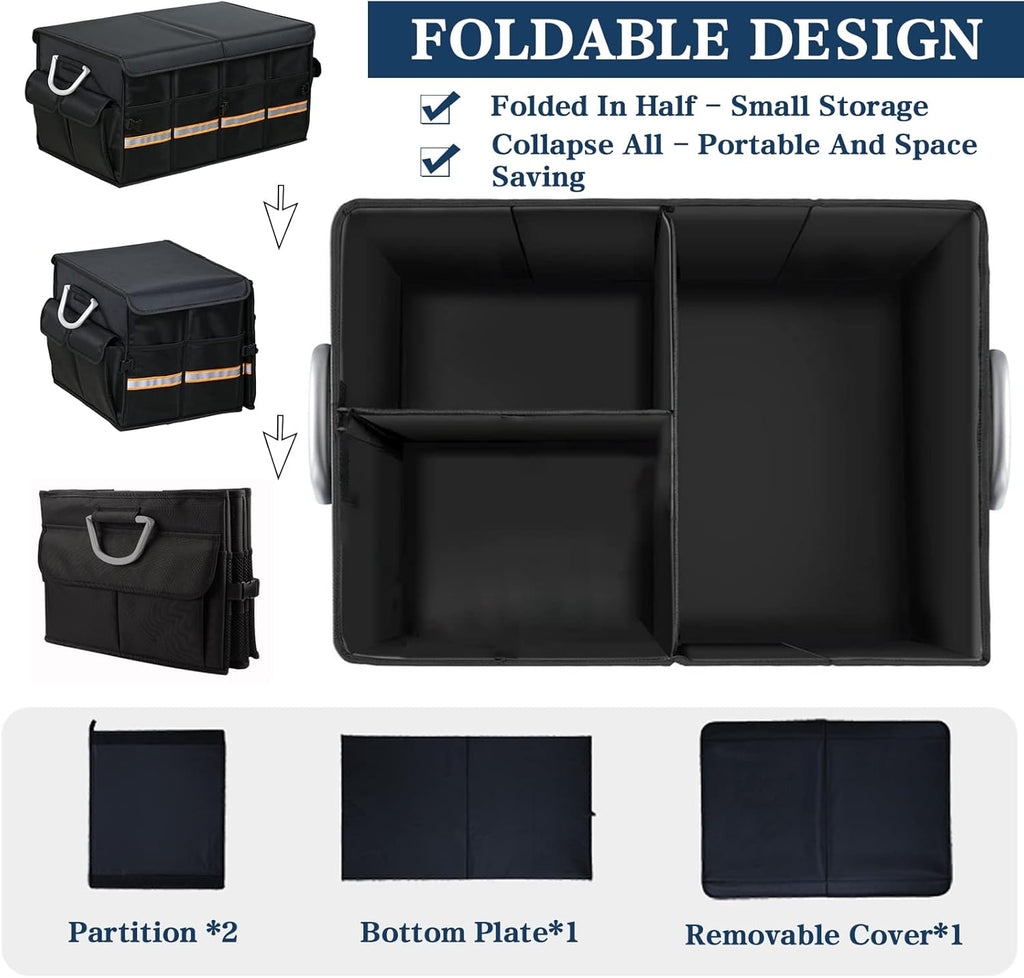 Black Pack of 2 Collapsible Car Trunk Organizer I717275