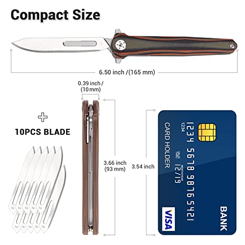 Folding Utility Knife with 10pcs Replaceable Razor Blades D754542