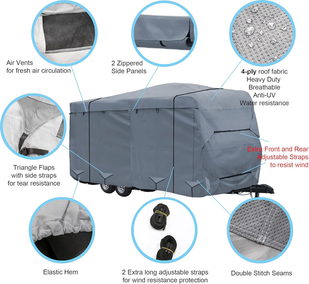 4 Layers Heavy Duty Travel Trailer Camper RV Cover N992
