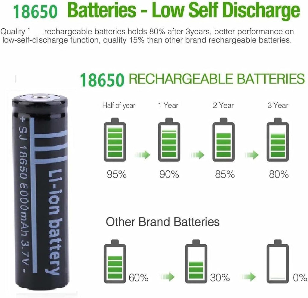 3.7V 6000mAh Rechargeable Button Top Battery 20 Pcs S694