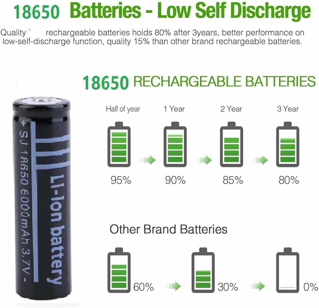 3.7V 6000mAh Rechargeable Button Top Battery 20 Pcs S694