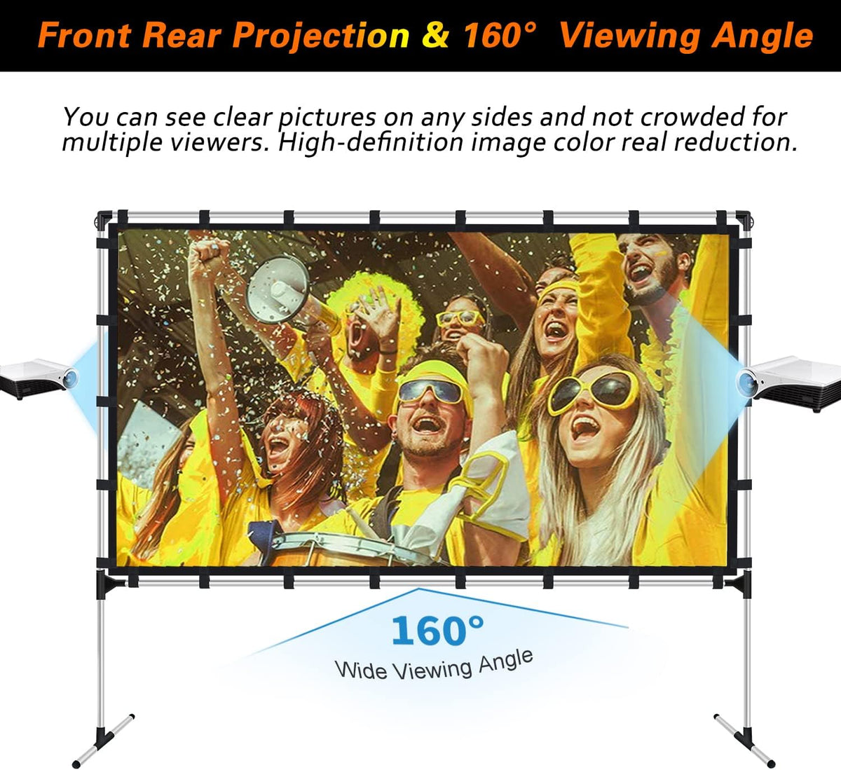 120 inch 16:9 Portable Projector Screen with Stand and Carry Bag Q795