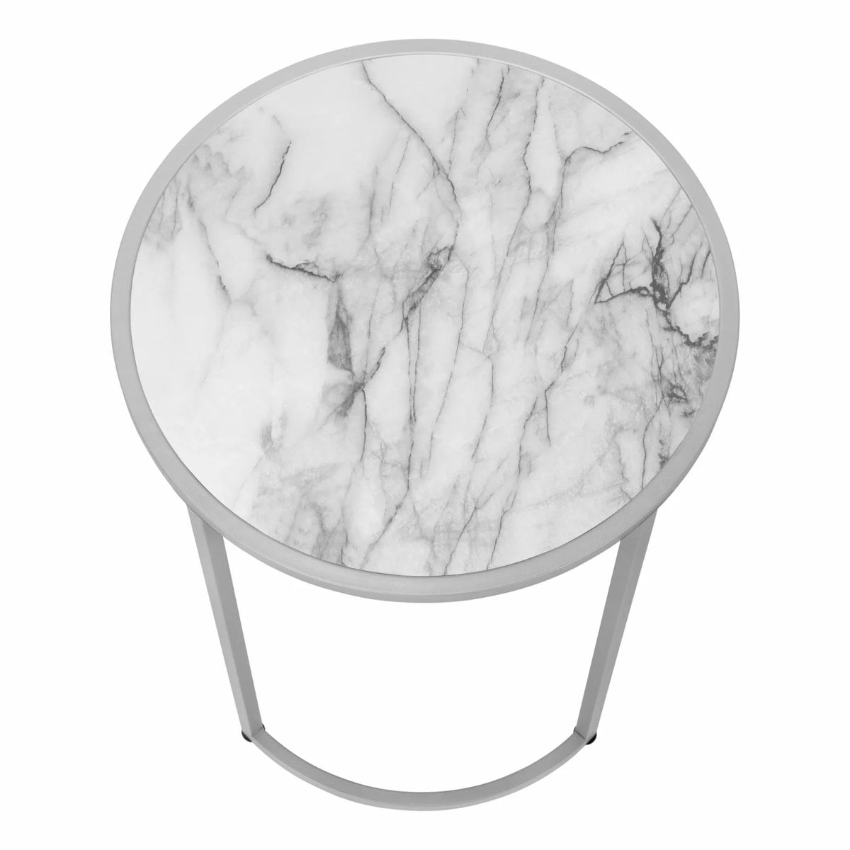 White Round Metal Accent Table F6088