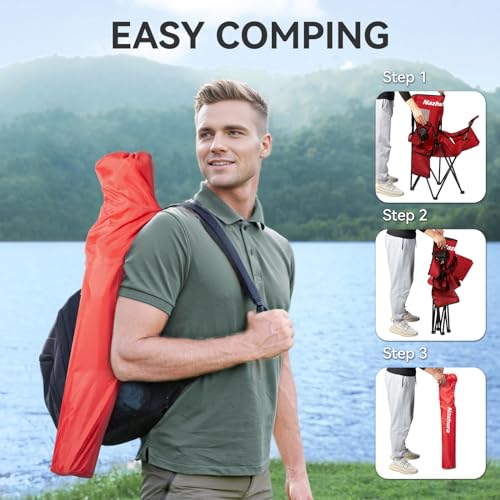 4 Pack Grey Folding Camping Chairs with Cooler Pouch K375