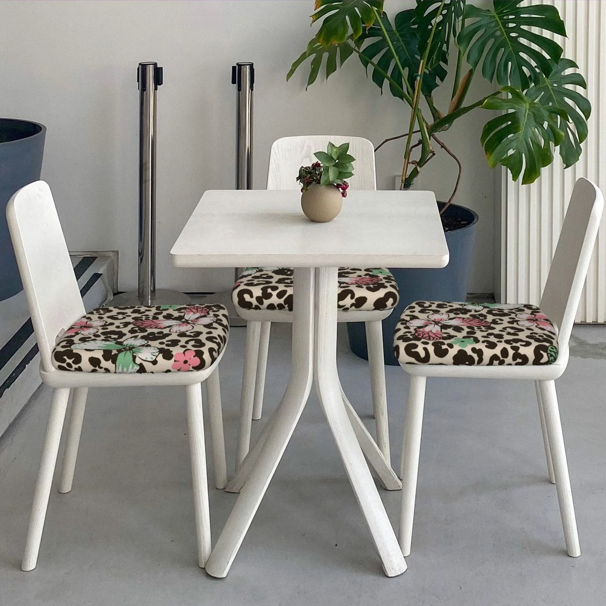 Leopard Dots Print Stretch Dining Chair Seat Covers W61094