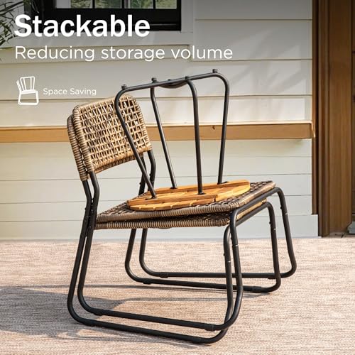 3 Pieces Outdoor Wicker Bistro Set H80274