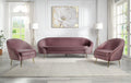 Pink Velvet 3pc Sofa with Metal Legs F3498