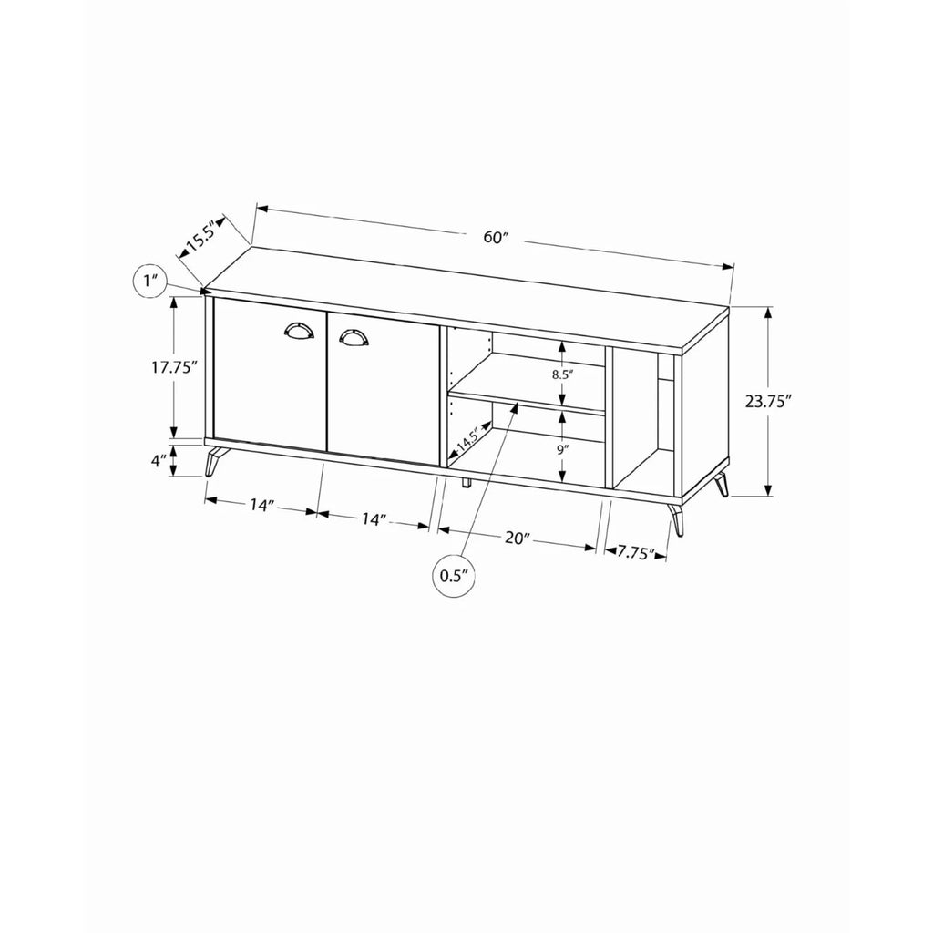 60 in. Tv Stand with 2 Doors and 3 Shelves A27921