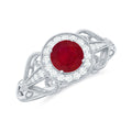 Ruby and Diamond Engagement Ring, 925 Sterling Silver I756438