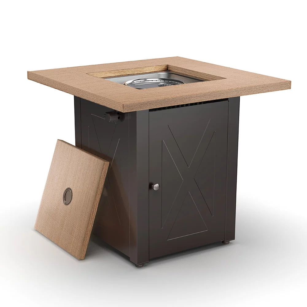 50000 BTU Propane Fire Pit Table with Lid & Lava Rocks W852