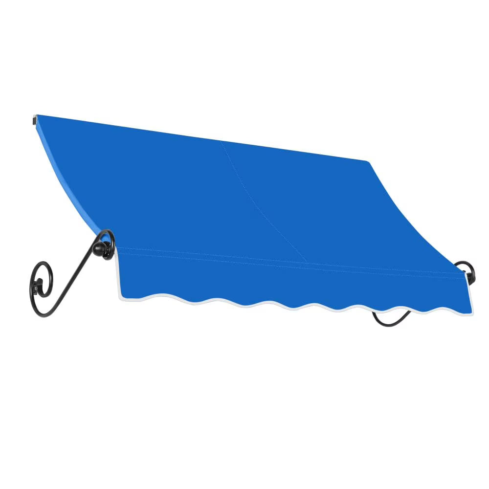 10.375 ft Fixed Awning Acrylic Fabric, Bright Blue J520528