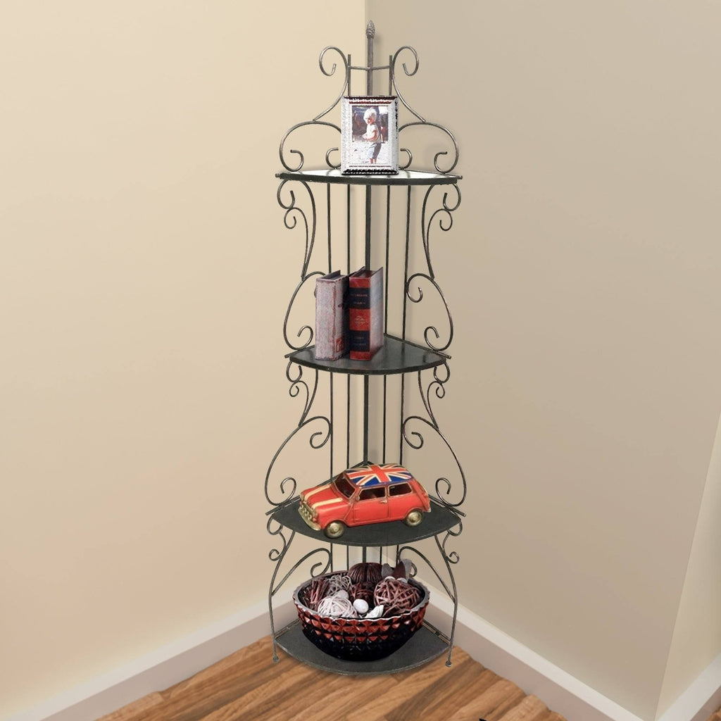 Four Tier Metal Corner Shelf Bookcase I5036