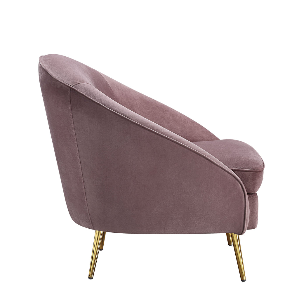 Pink Velvet 3pc Sofa with Metal Legs F3498