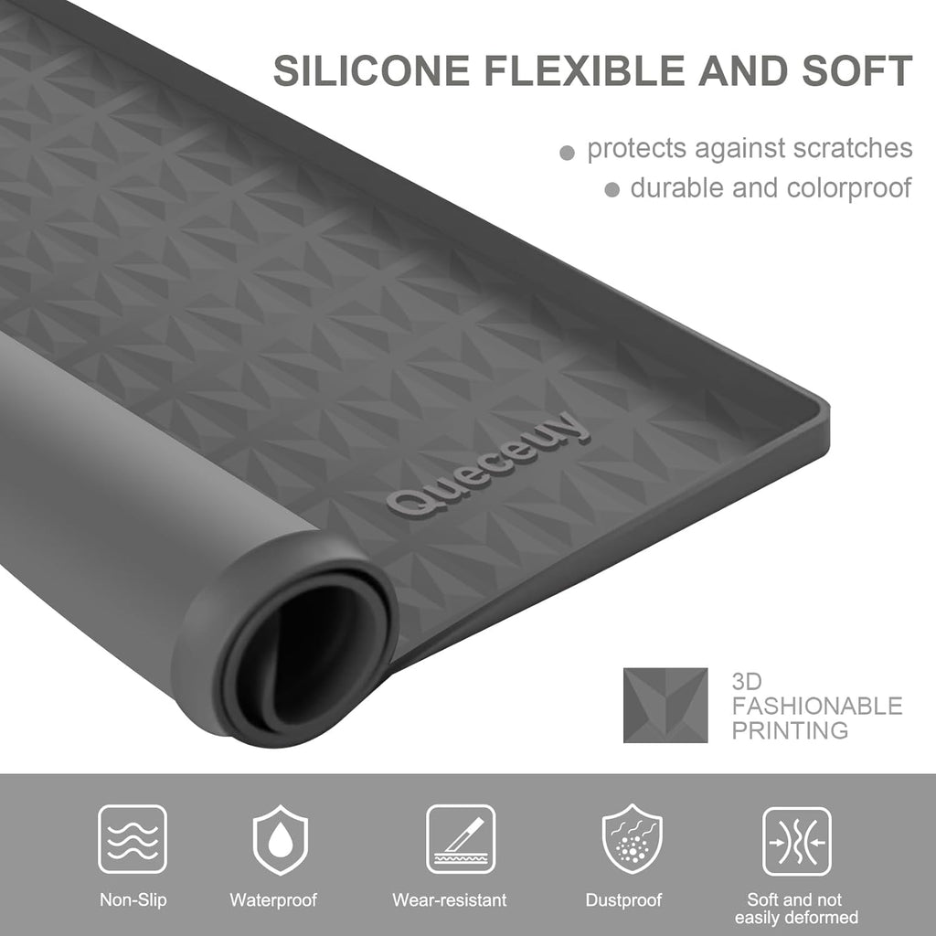 Grey 23.6"x23.6" Silicone Dryer Top Protector Mat A66436