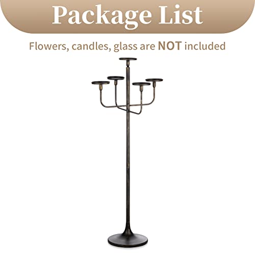 Black 5-arm 48inch Tall Metal Candle Holders E189