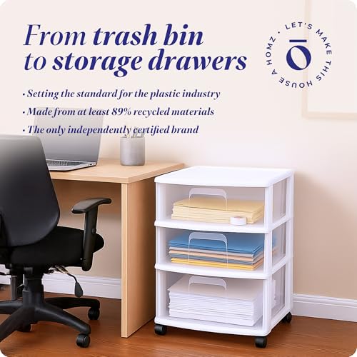 3-Tier Clear Plastic Storage Organizer Cart with Wheels V24507