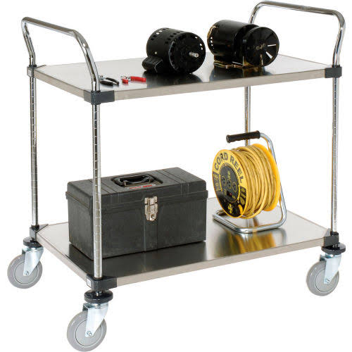 Stainless Steel Utility Cart 2 Shelves T763981