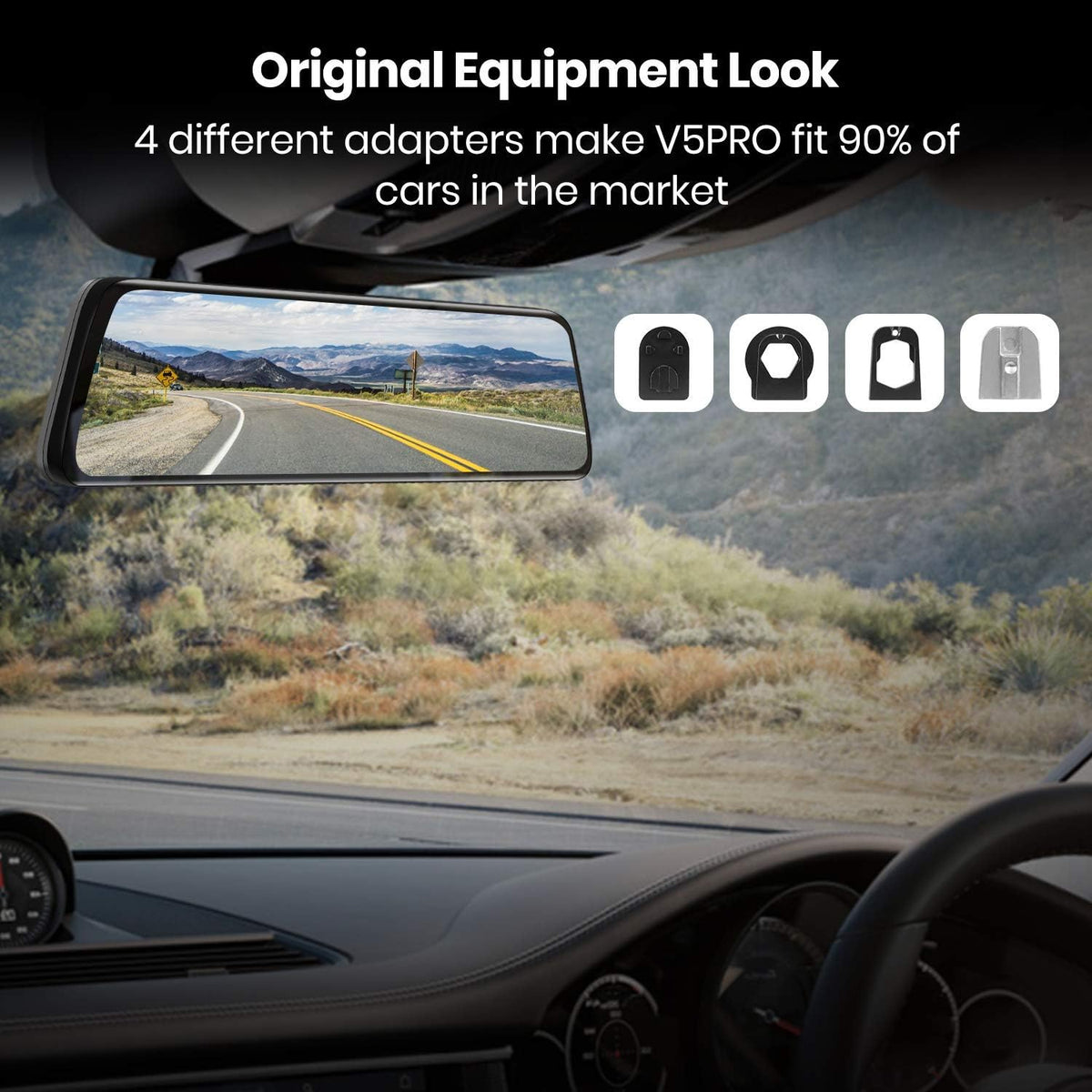 Rear View Mirror Camera with 9.35'' Touch Screen, Dual 1080P Night Vision W6771