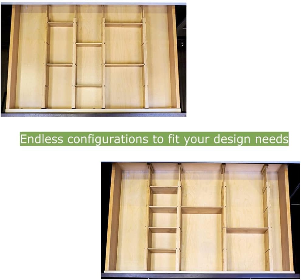 4 Pack Bamboo Drawer Dividers with 9 Inserts Z63008