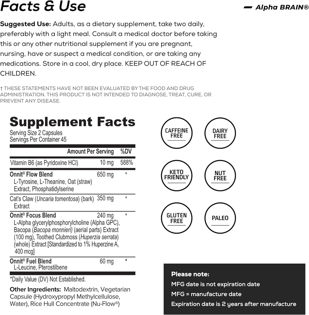 Nootropic Brain Supplement Pack of 2 U227