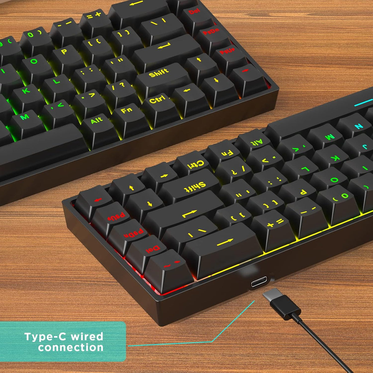 Portable 60% RGB Backlit Mechanical Gaming Keyboard H11547