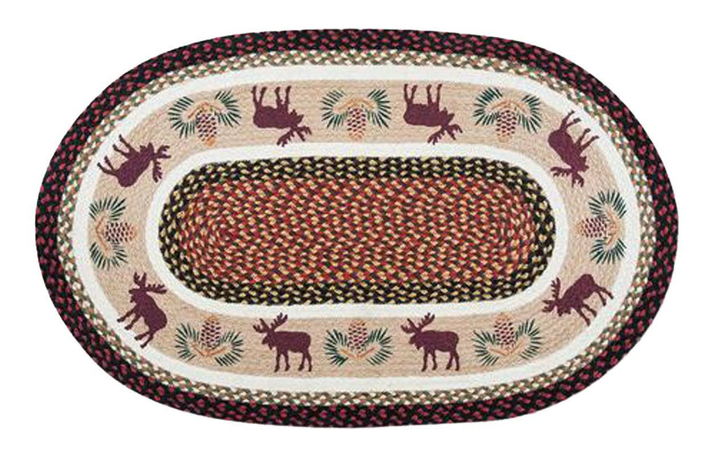 Jute Oval Moose & Pinecone Patch J3988