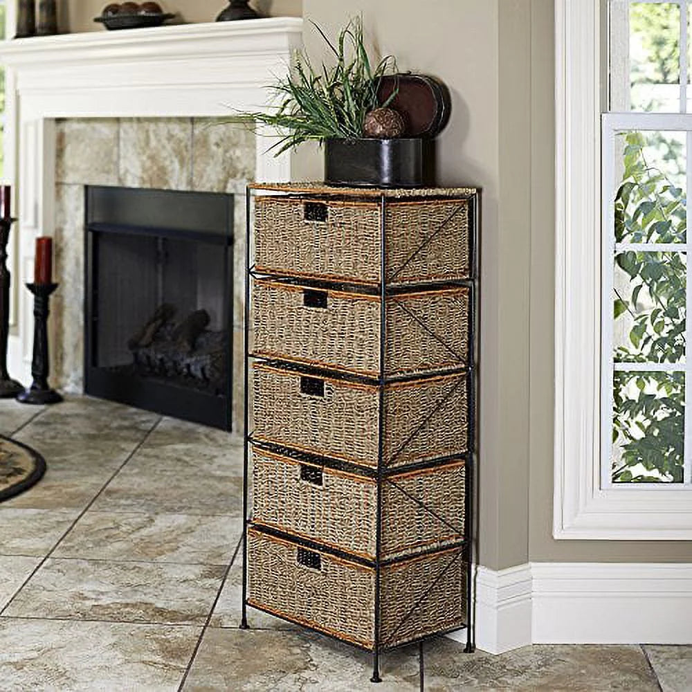 5-Drawer Rattan Storage Unit R1913