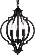 Black 3 Light Metal Chandelier C5286