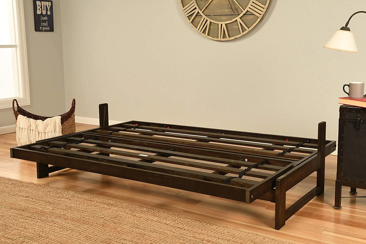 Mocha Full Size Futon Frame with Mattress C9100