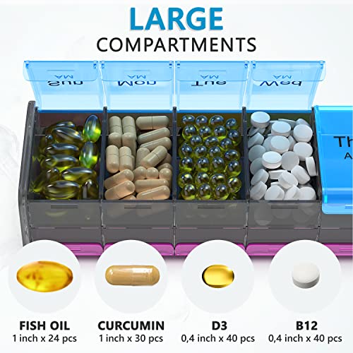 7 Day Pill Organizer with AM PM Compartments P72361