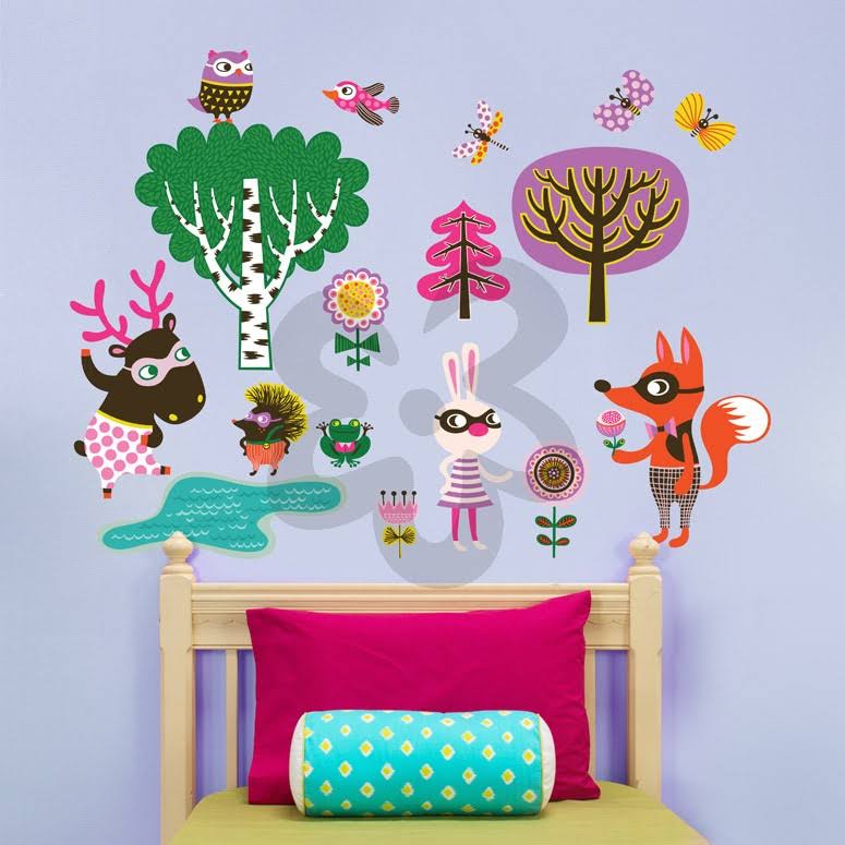 Woodland Creatures Peel and Place Wall Decal Set A7613