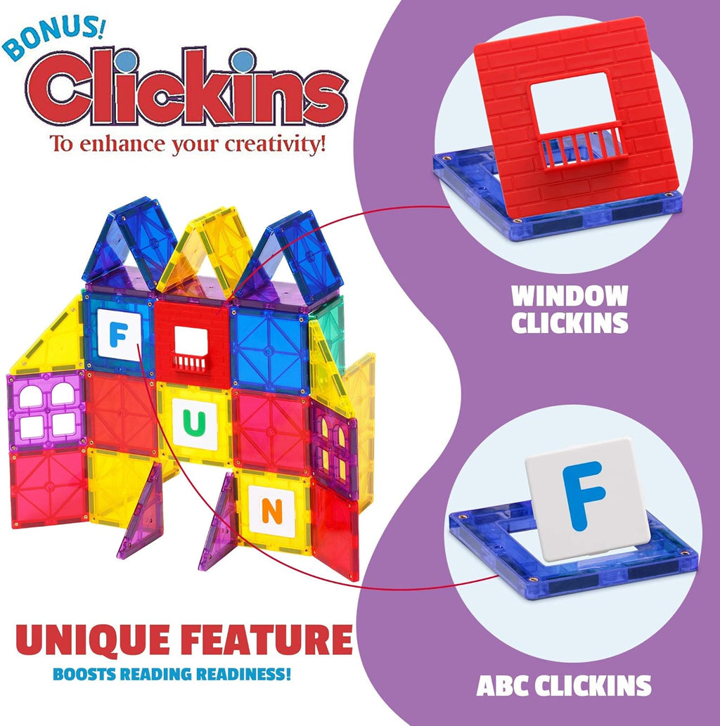 56 Pc Magnetic Tiles Building Set H678604