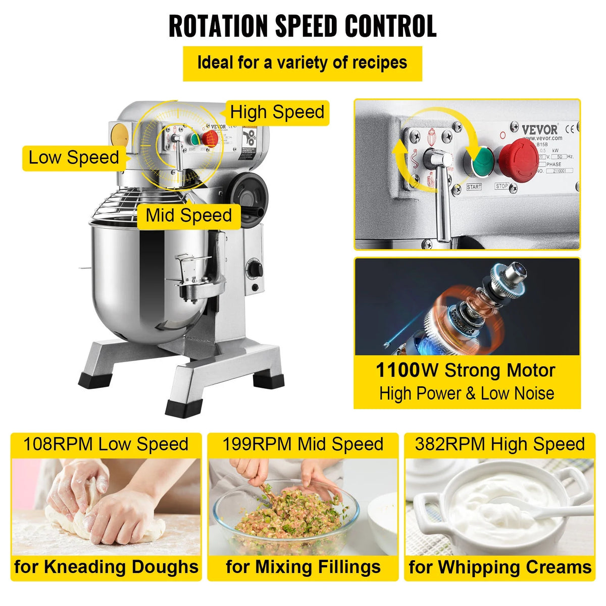 30Qt 1100W Electric Stand Mixer A2570