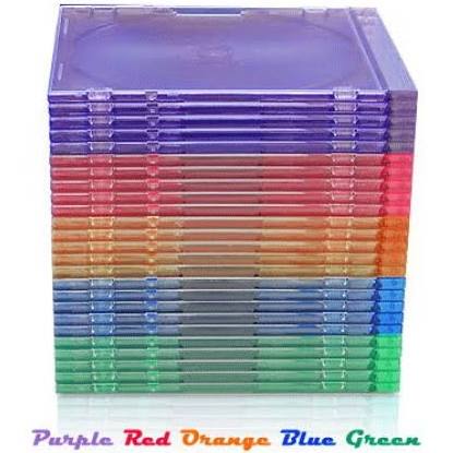 1000 Slim Assorted Color CD Jewel Cases F997619