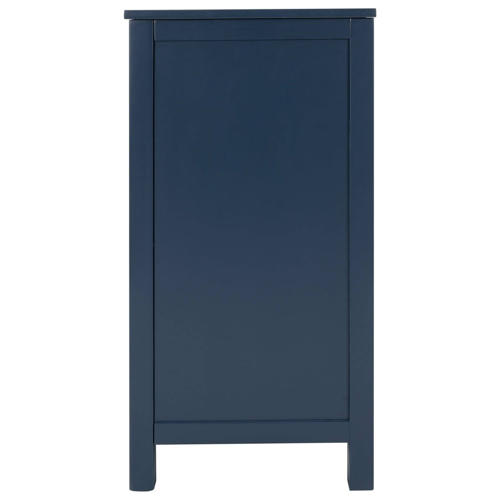Navy Wood Accent Buffet Sideboard Storage Cabinet with Doors & Shelf J904838