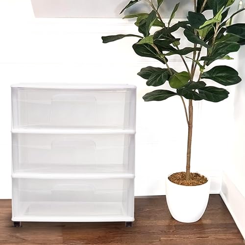 3-Tier Clear Plastic Storage Organizer Cart with Wheels V24507