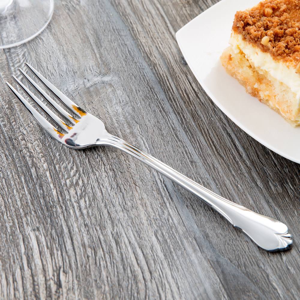 18/0 Stainless Steel Dessert Fork - 36/Case U16231