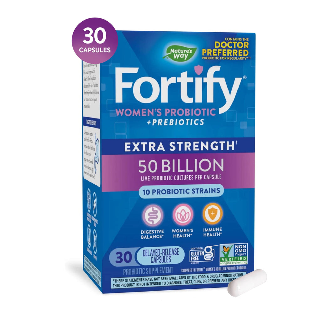 Women's Extra Strength Probiotic Capsules, 50 Billion Live Probiotics, 30 Count Q33156