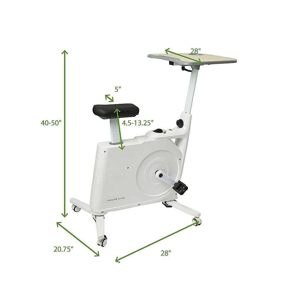 White Exercise Bike Workstation with 8 Resistance Levels C4589