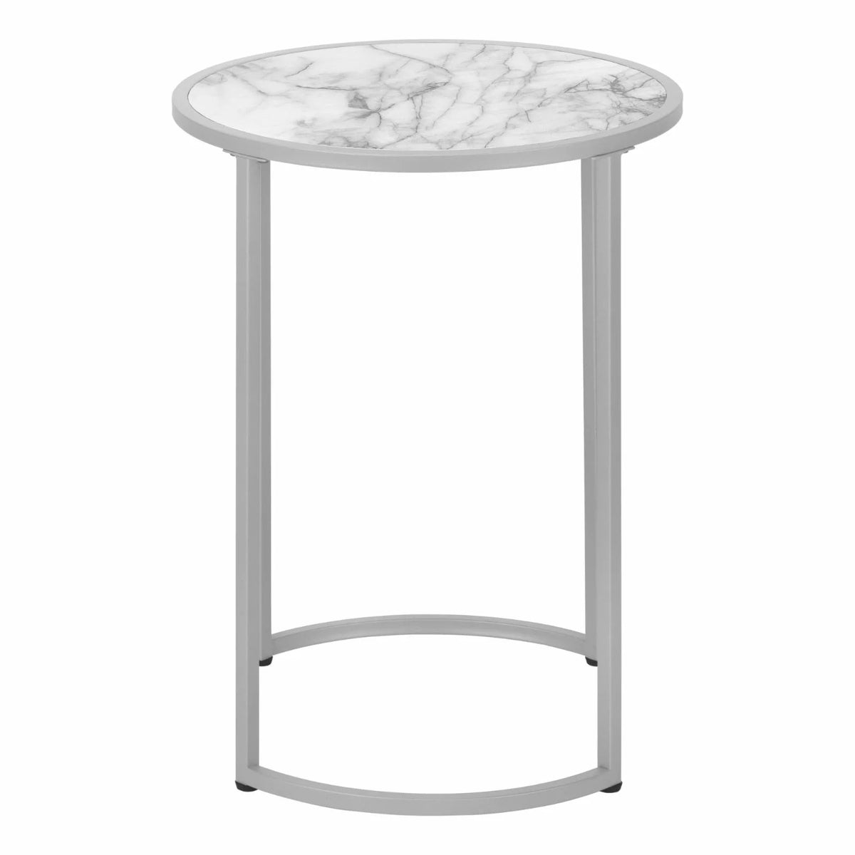 White Round Metal Accent Table F6088
