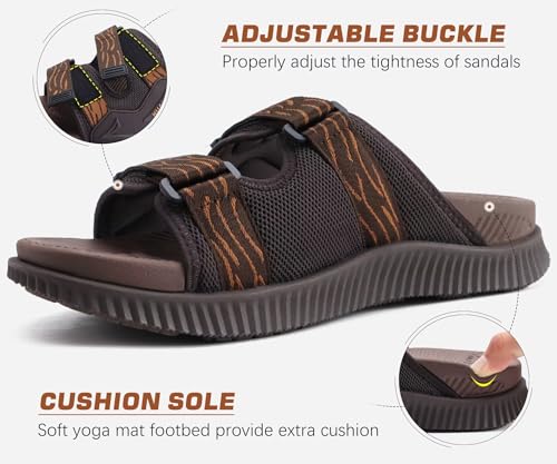 Mens Orthotic Sandals Athletic Recovery Sport Slides Adjustable Strap Open Toe Walking Sandals H53506