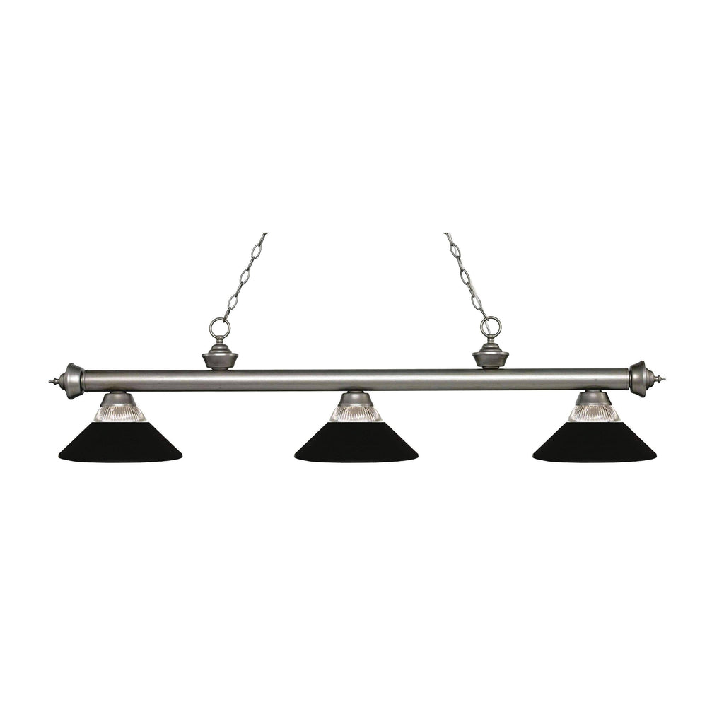 Antique Silver 3 Light Billiard Light H380143