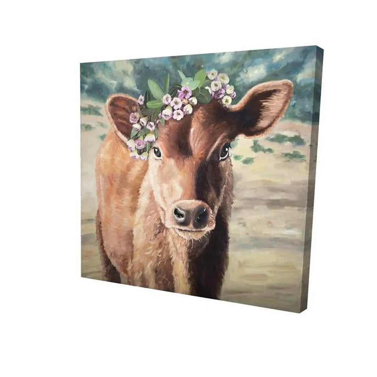 16 x 16 in. Cow-Print Canvas P68329