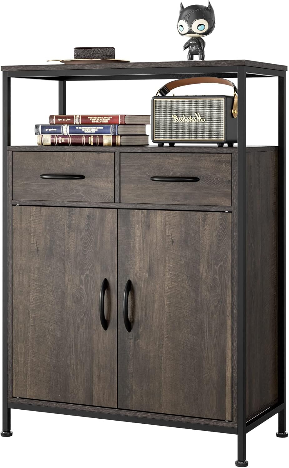 Industrial Storage Cabinet with Fabric Drawers and Doors Q730794