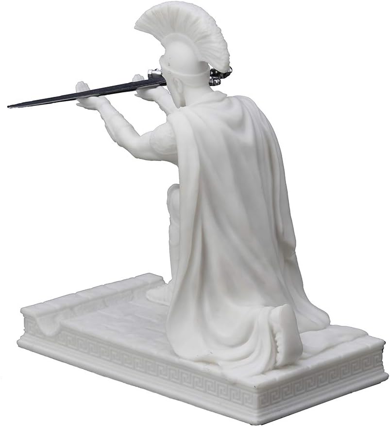 Resin Cast Marble Finish Roman Centurion Pen Holder with Letter Opener B38113