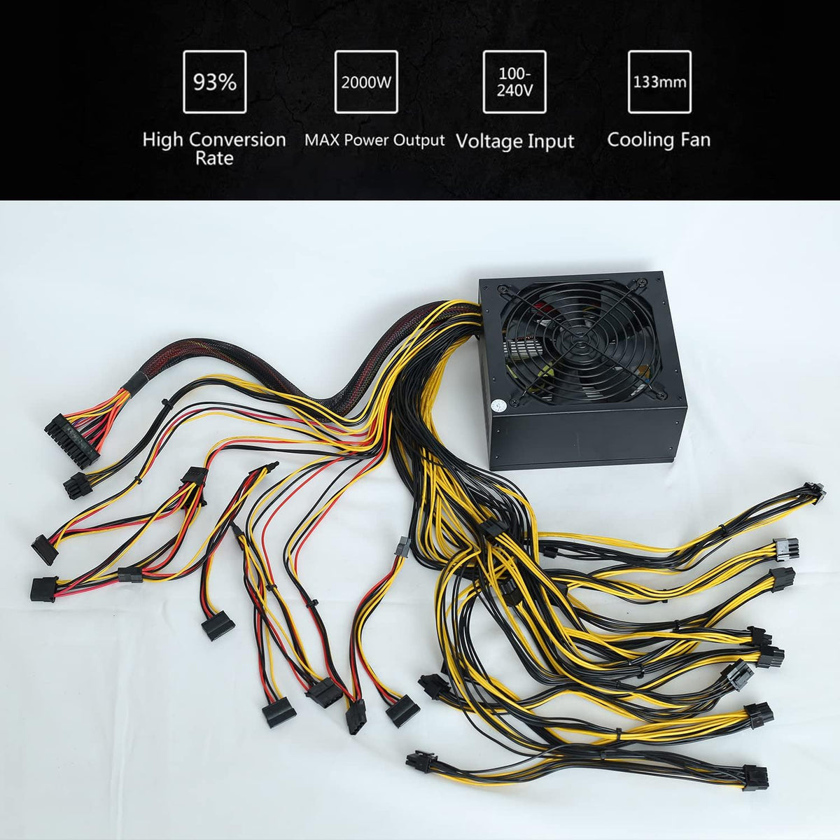 2000W Modular PSU for 8 GPU Mining Rig F510