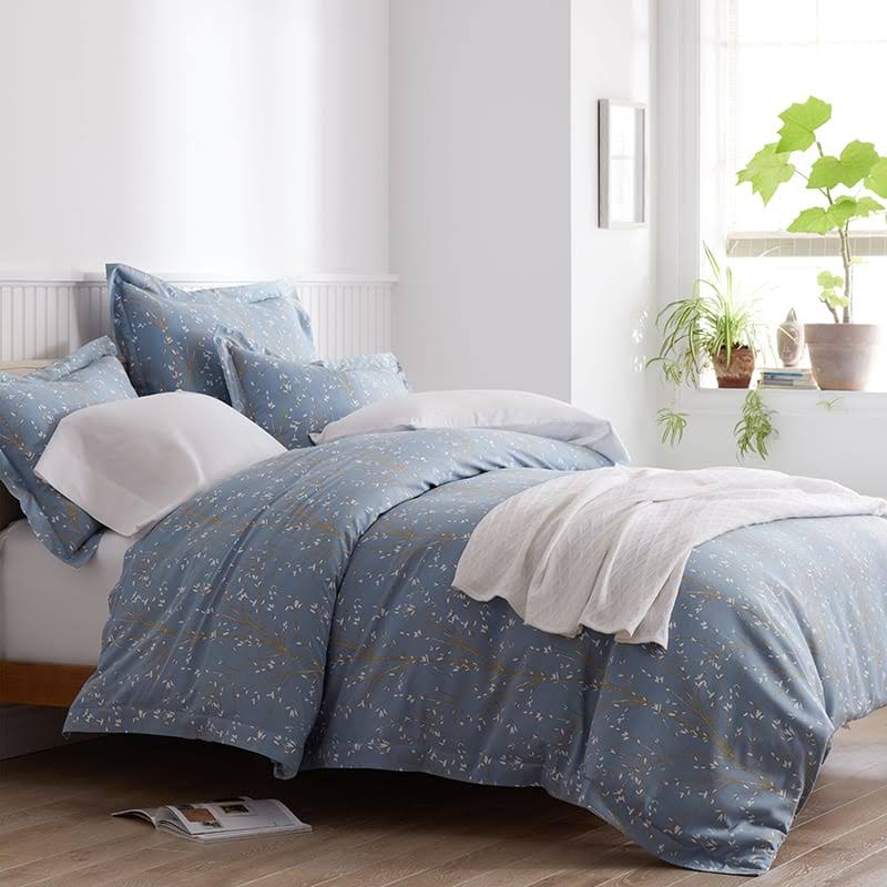 Blue Twin Bamboo Sateen Duvet Cover V397