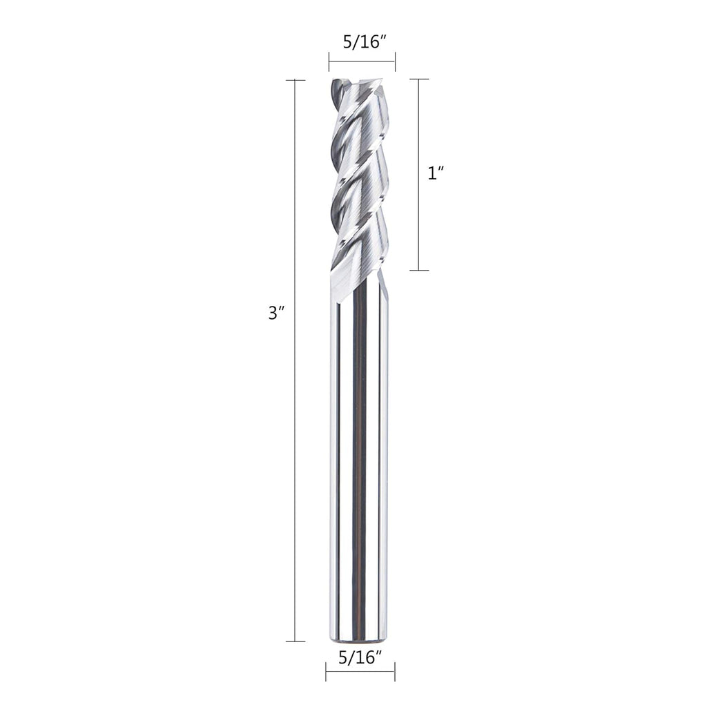 5/16 Diameter Carbide End Mill 3 Flutes, 5PCS/Pack G794355
