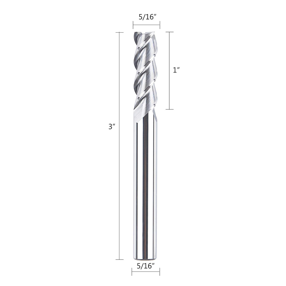 5/16 Diameter Carbide End Mill 3 Flutes, 5PCS/Pack G794355