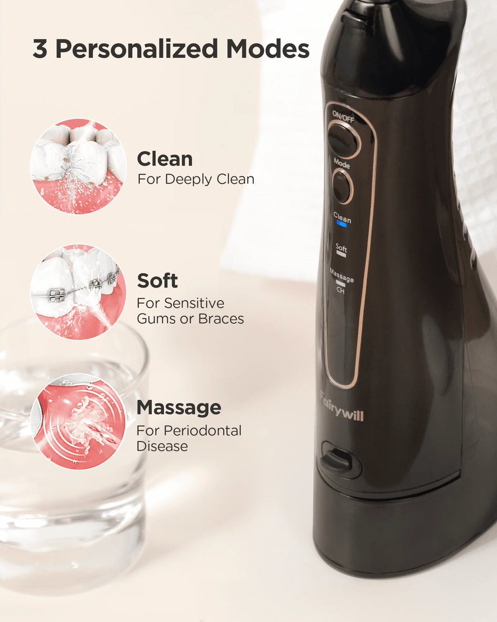 Black Water Flosser and Toothbrush Combo V592